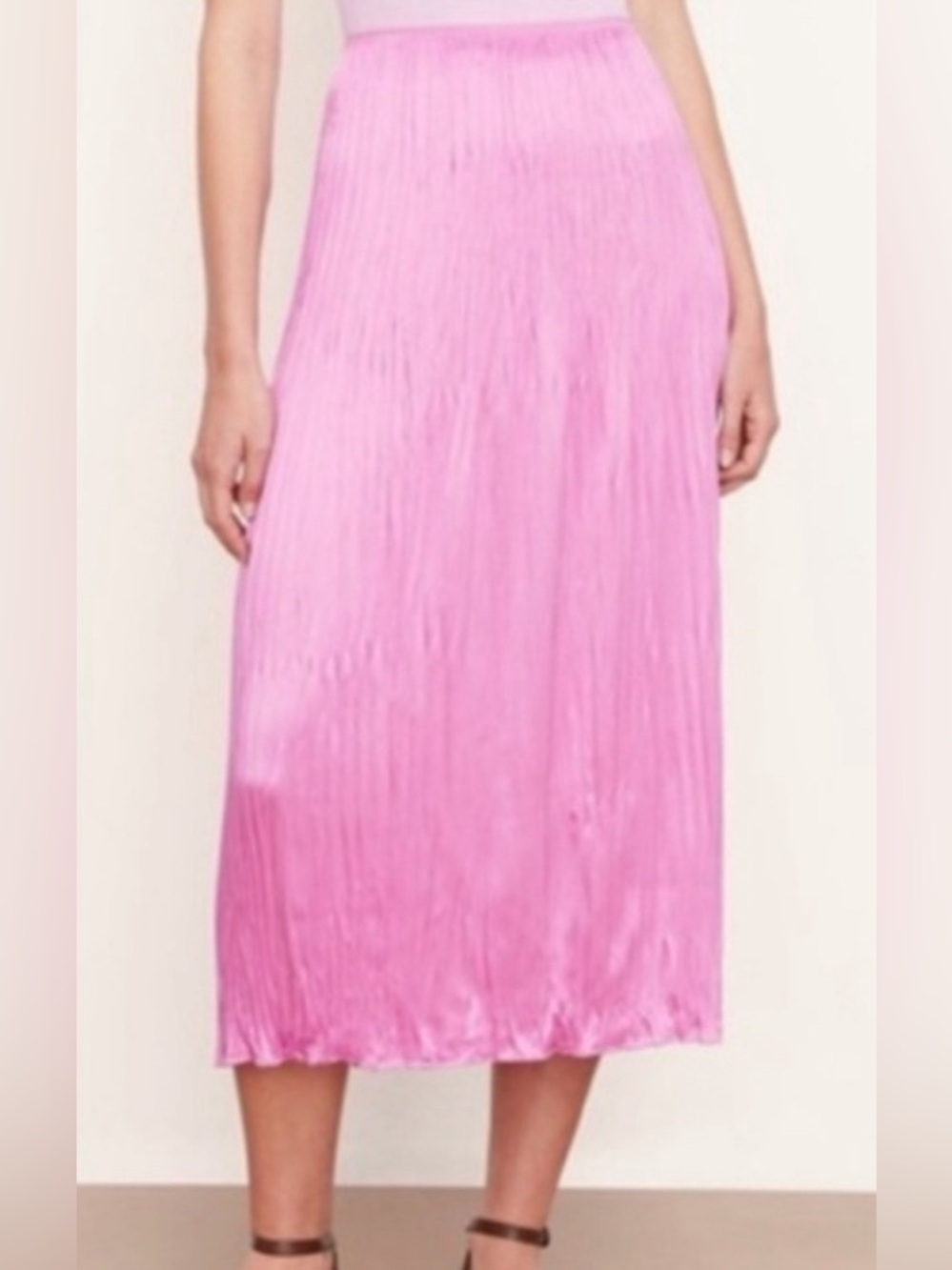 NWOT Vince Pleated Pink Column Skirt